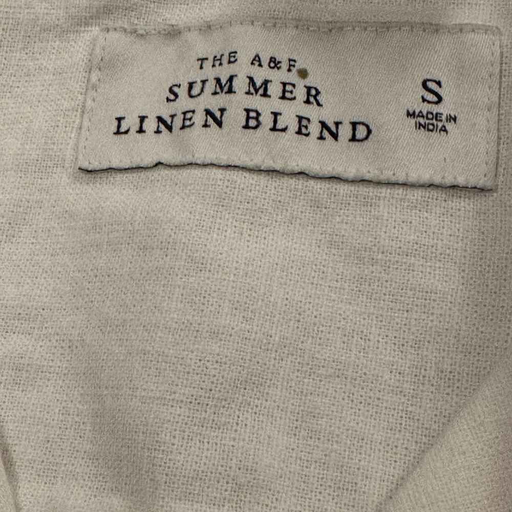 Men’s White Summer Linen-Blend Shirt - Size S - Picture 3 of 4